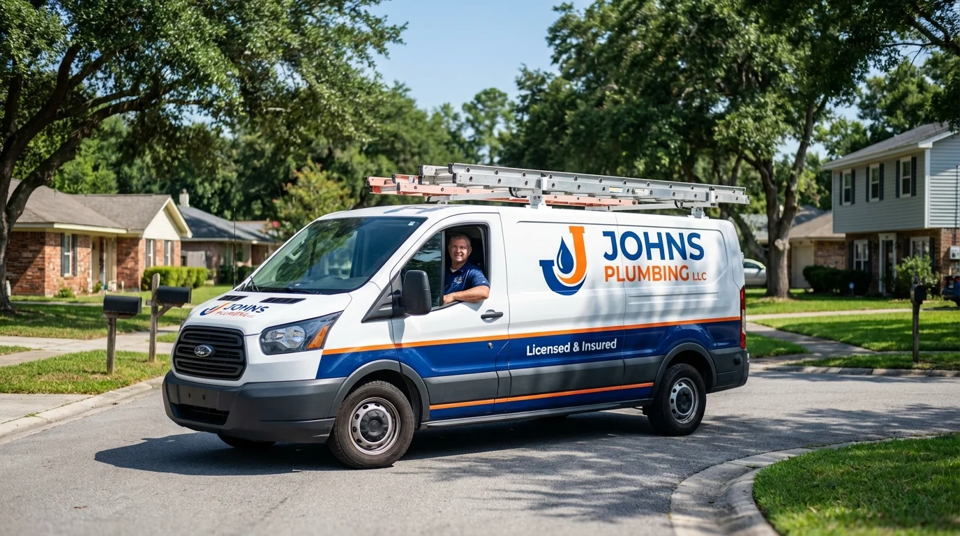 Johns Plumbing LLC service van in Tremont, PA