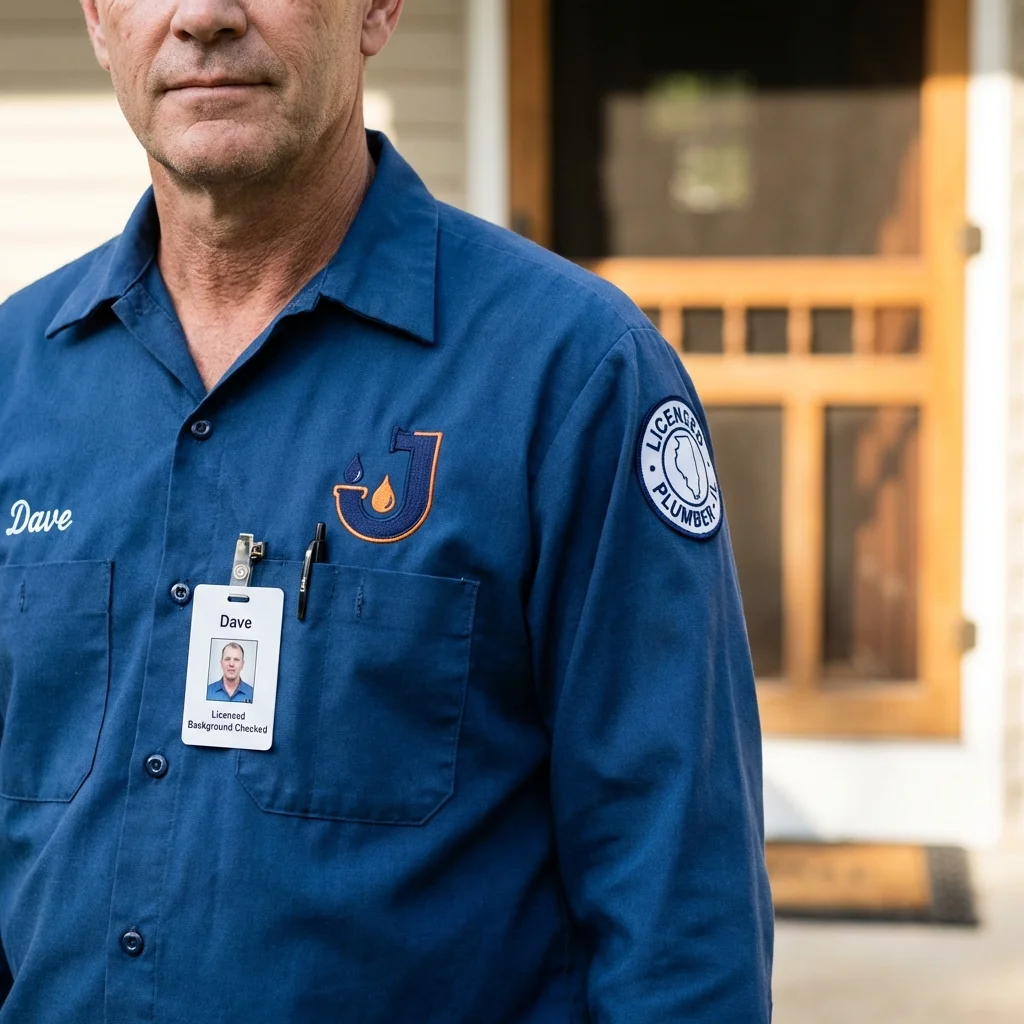 Licensed plumber showing ID badge in Tremont, PA