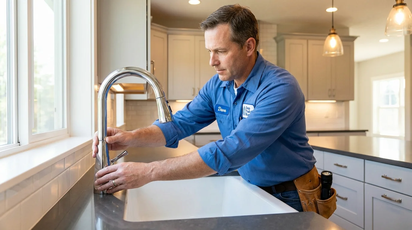 Kitchen faucet installation by Johns Plumbing LLC in Tremont